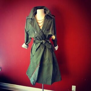 G.E.T. Olive Green Long Trench Coat